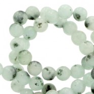 Natural stone beads round 4mm Grayed jade green